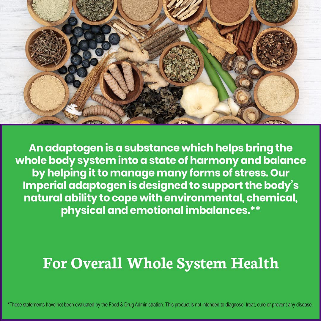 Paradise Herbs, Imperial Adaptogens, with Ashwagandha, Astragalus, Rhodiola, Proprietary Adaptogen Blend for Stress Support, Focus & Energy, 60