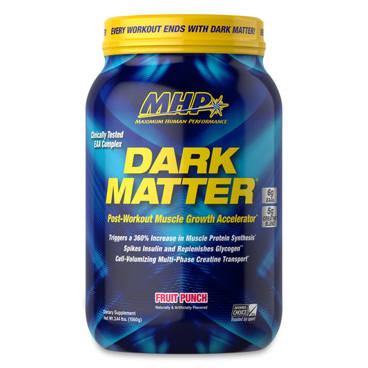 MHP Dark Matter Post Workout, Recovery Accelerator, w/Multi Phase Creatine, Waxy Maize Carbohydrate, 6g EAAs, Fruit Punch, 20 Servings, 55 Oz