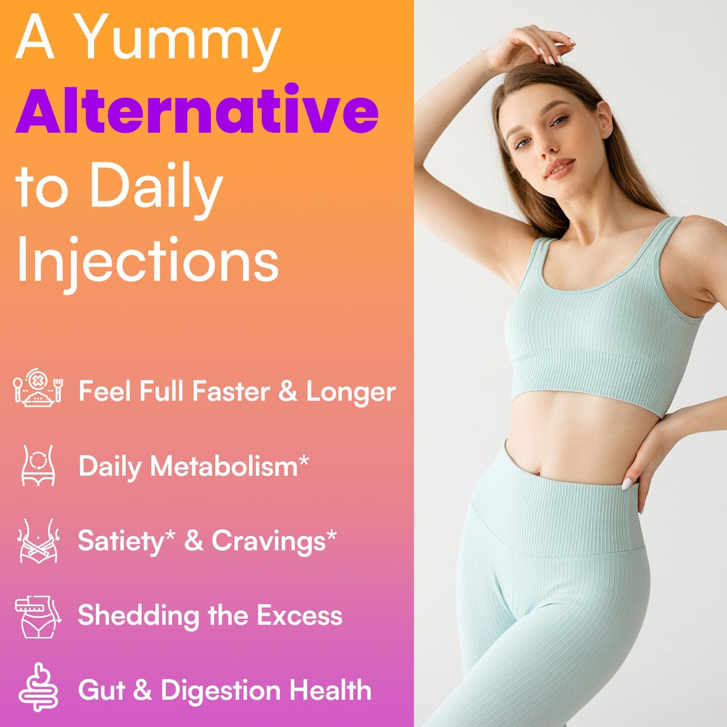 GLP-1 Supplement for Women & Men, Natural GLP-1 Support, 5X Targeted Formula, GLP1 with Akkermansia Probiotic & Berberine, for Digestion & Gut, Immune, Energy, Zero-Sugar, Yuzu Flavor - 90 Gummies