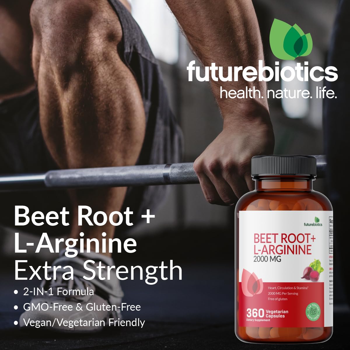 Futurebiotics Beet Root + L-Arginine, Non-GMO, 120 Vegetarian Capsules
