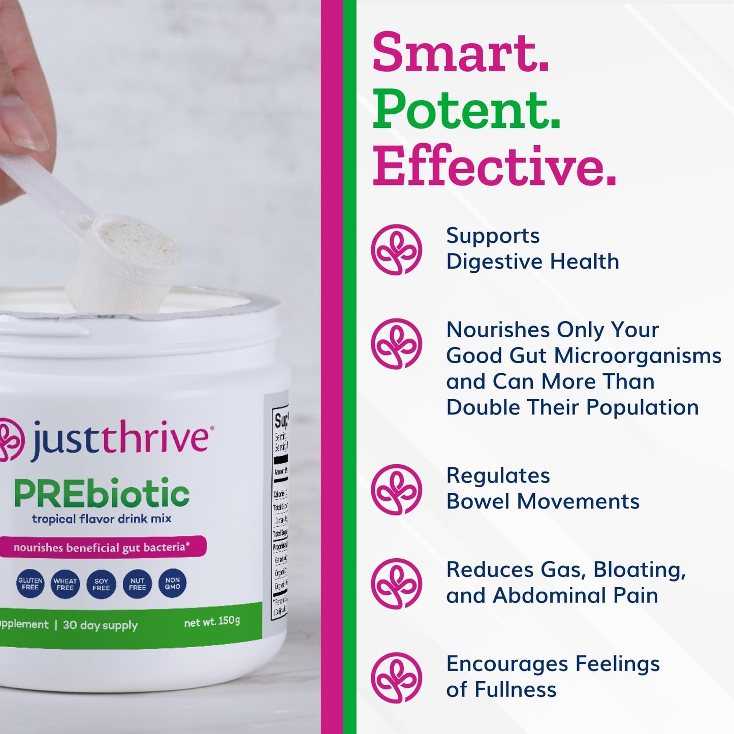 Just Thrive PREbiotic Powder - Digestive and Immune Support Supplement, 150 g