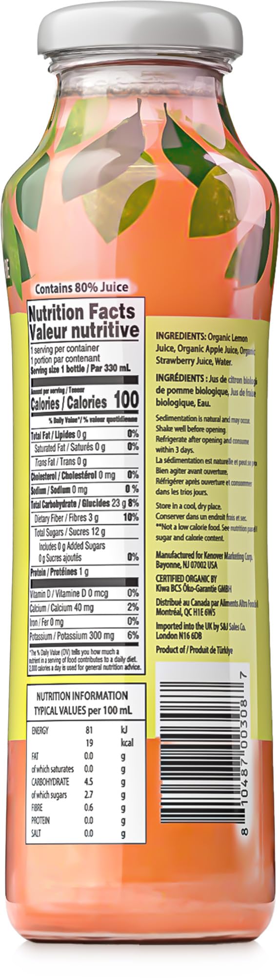 Heaven  Earth Organic Strawberry Lemonade 112oz 6 Pack  Made with Real Lemons Pure Fruit Juice No added Sugar Flavor or Color  Non GMO