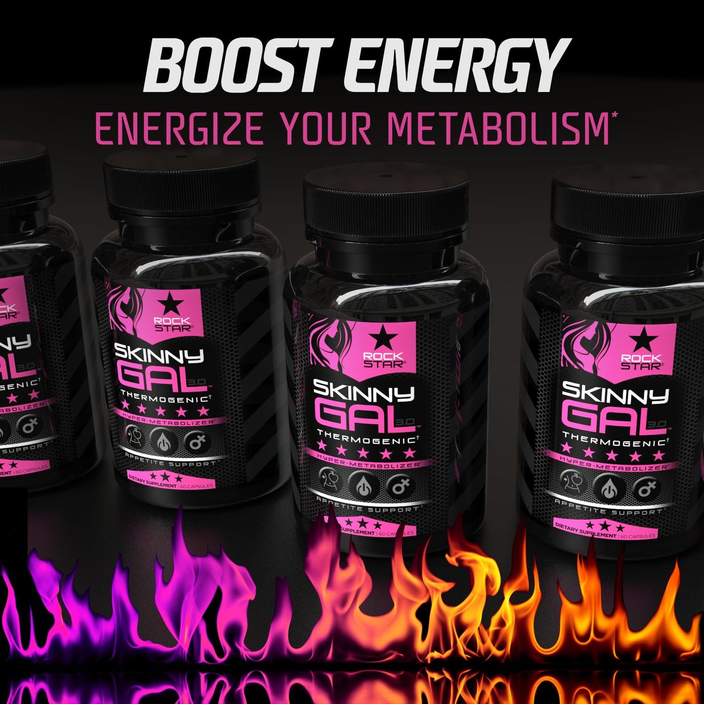 Rockstar Skinny Gal 3.0 Weight Loss Pills for Women - Thermogenic Fat Burner, Hyper-Metabolizer Metabolism and Appetite Suppressant Support, Keto Friendly, Gluten Free