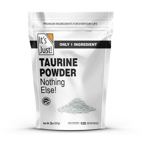 It's Just! - Taurine Powder, 250g Bulk, Pre-Workout Supplement, Unflavored (250g / 125 Servings)