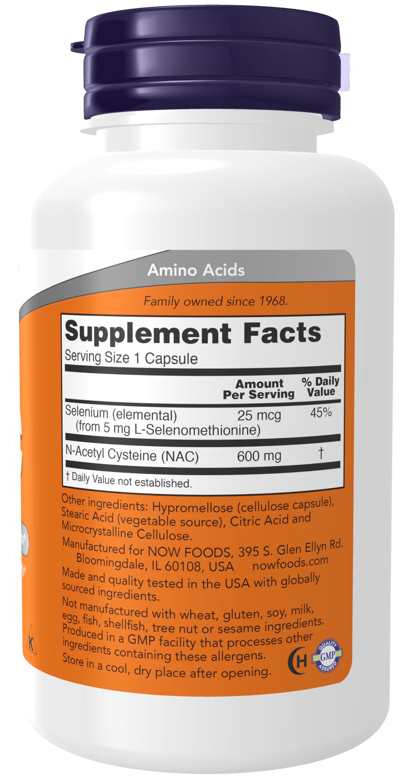 NOW Supplements, NAC (N-Acetyl Cysteine) 600 mg with Selenium & Molybdenum, 100 Veg Capsules