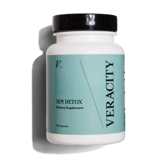 Veracity DIM Detox Supplement, Estrogen + Progesterone Supplements, Women Hormone Balance, Gluten Free Supplements for Skin Care, Metabolism, Immune Health, Clear Skin, Bloating, Antioxidant, 60 Caps