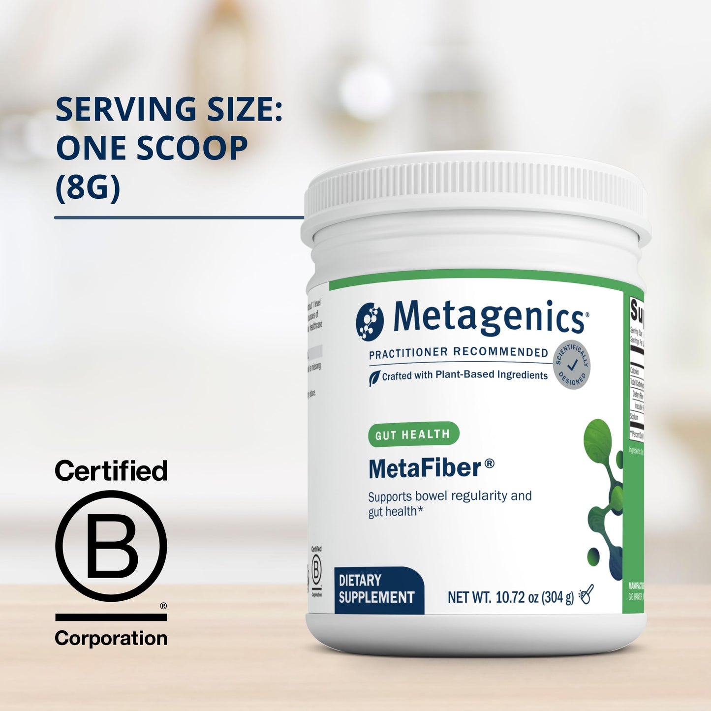 Metagenics MetaFiber - 6 g Dietary Fiber - Supports GI Regularity & Occasional Constipation Relief* - Fiber Blend Powder - Non-GMO & Gluten-Free - 10.72 oz