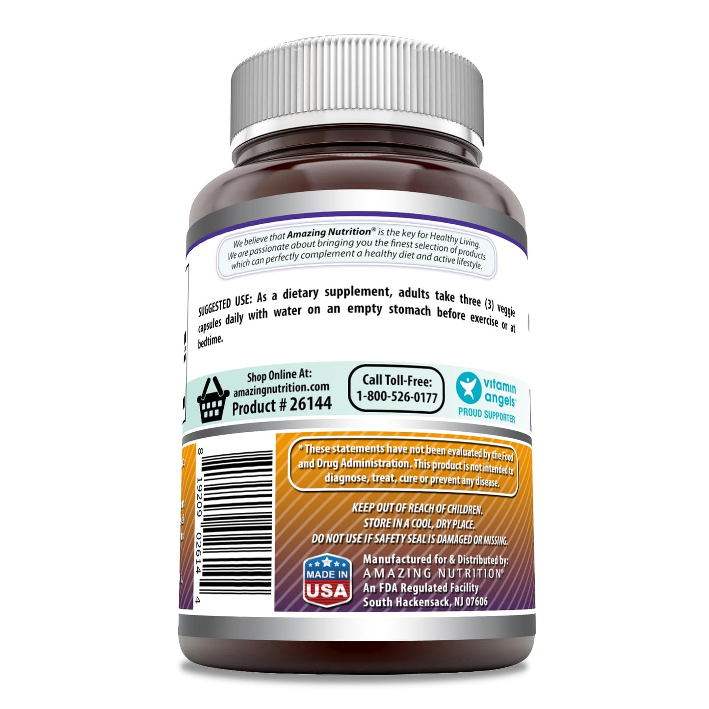 Amazing Formulas L-Ornithine 1500 Mg Per Serving Veggie Capsules Supplement | Non-GMO | Gluten Free | Made in USA (120 Count)