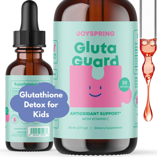 JoySpring Liposomal Glutathione Supplement for Kids | Supports Speech and Eye Contact | 50 MG Antioxidant L-Glutathione Drops | 2 oz Liquid Detox Supplement