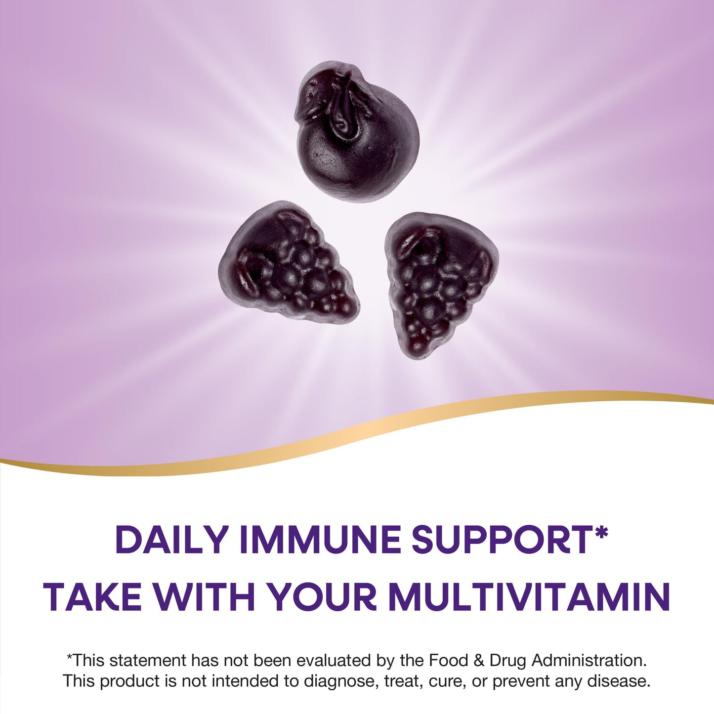 Nature's Way Alive! Immune Support* Gummies with Elderberry Extract, Vitamins C & D3, Zinc, No Gluten, Grape & Cherry Flavored, 90 Vegetarian Gummies (Packaging May Vary)