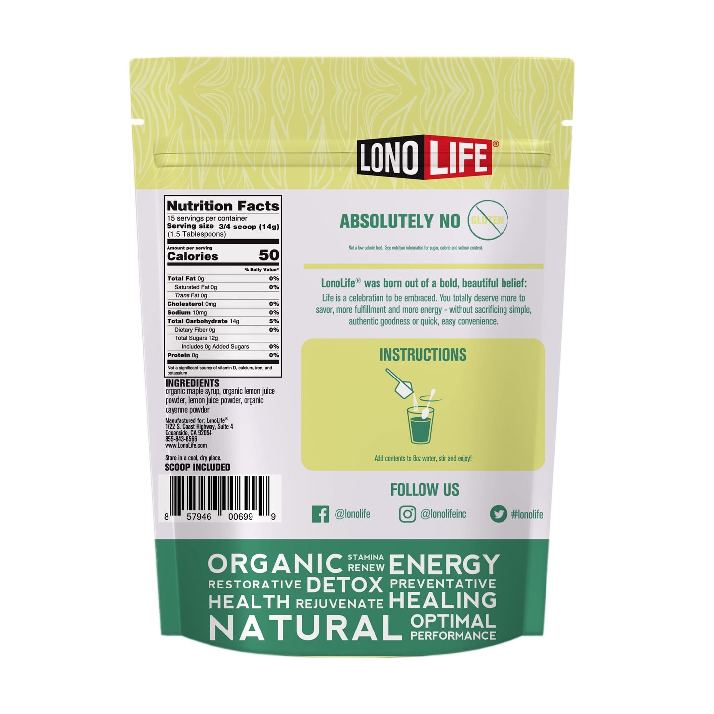 Cleanse Co- Master Cleanse Lemonade - Detox Lemonade Diet Powder - Organic, Gluten-Free - 8 oz Bulk Package- 15 Servings