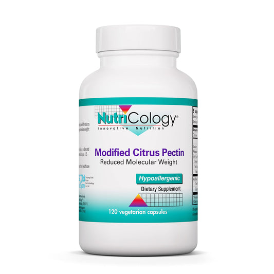 NutriCology Modified Citrus Pectin Supplement for Gut Support - Modified Citrus Pectin Capsules for Men & Women, Hypoallergenic, Gluten Free, Reduced Molecular Weight - 120 Vegetarian Capsules