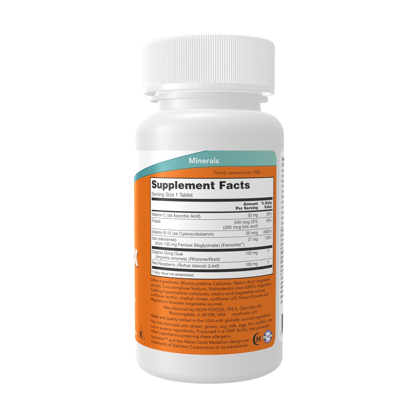 NOW Foods Supplements, Iron Complex, Non-Constipating*, Essential Mineral, 100 Tablets