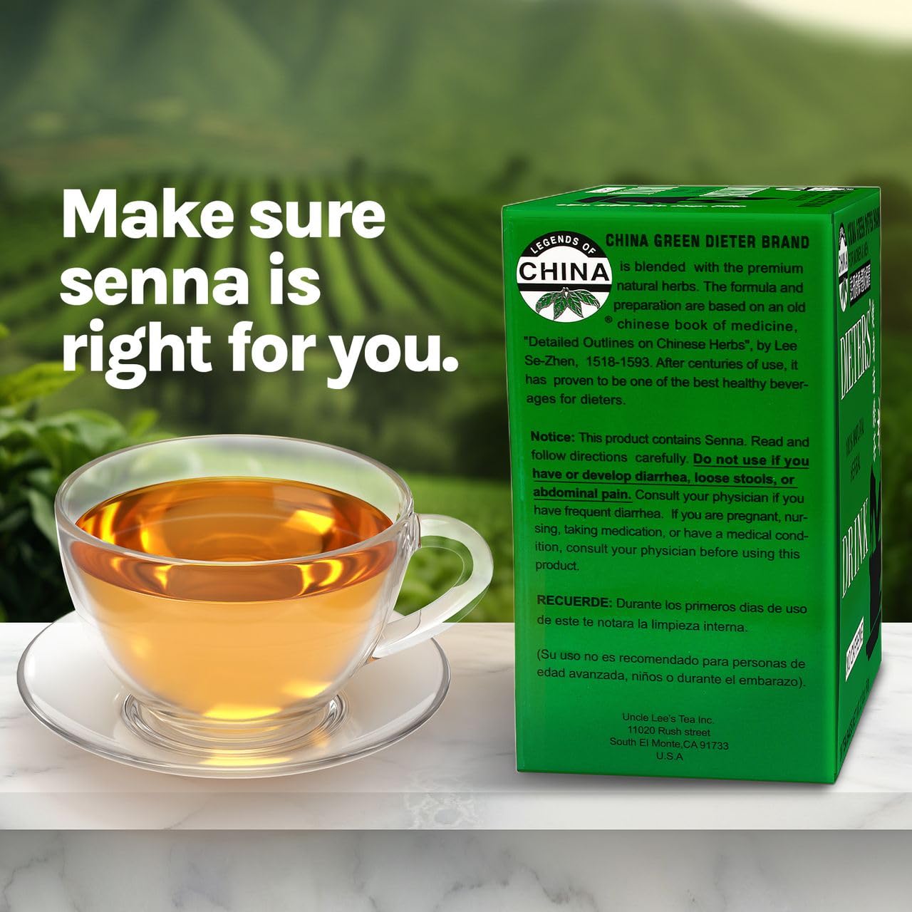 Uncle Lee's Tea Detox Tea with Senna Laxative, Supports A Healthy Weight, Caffeine-Free Herbal Tea Bags, 30 Count (Pack of 3)