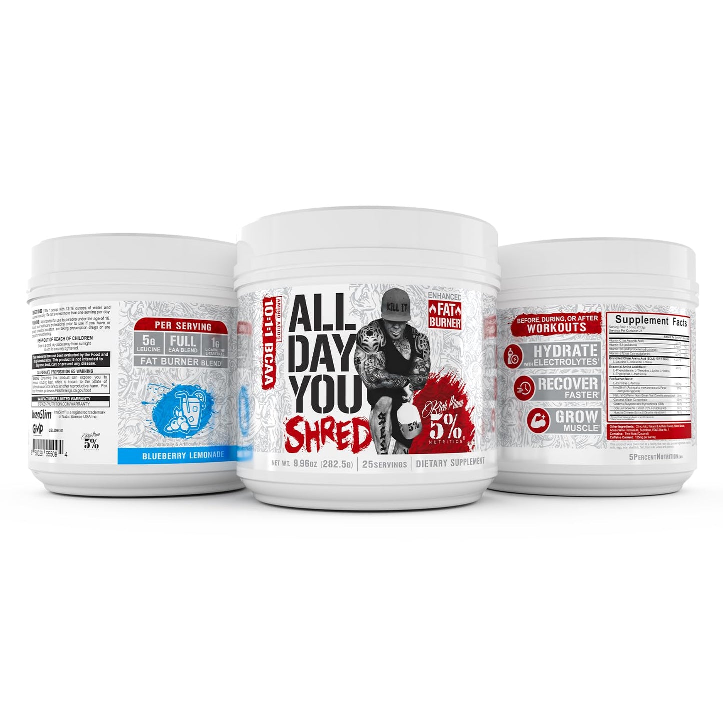 5% Nutrition AllDayYou Shred BCAA Powder | Amino Acid Supplement for Weight Management | Elite Fat Burning & Energy with Hydration, Endurance & Recovery (Southern Sweet Tea)