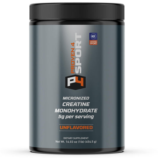 Proven4 Creatine Monohydrate Micronized Powder - NSF Certified for Sport® Supports Muscle Strength, Performance & Recovery from Exercise, Unflavored 16 Oz - 90 Servings
