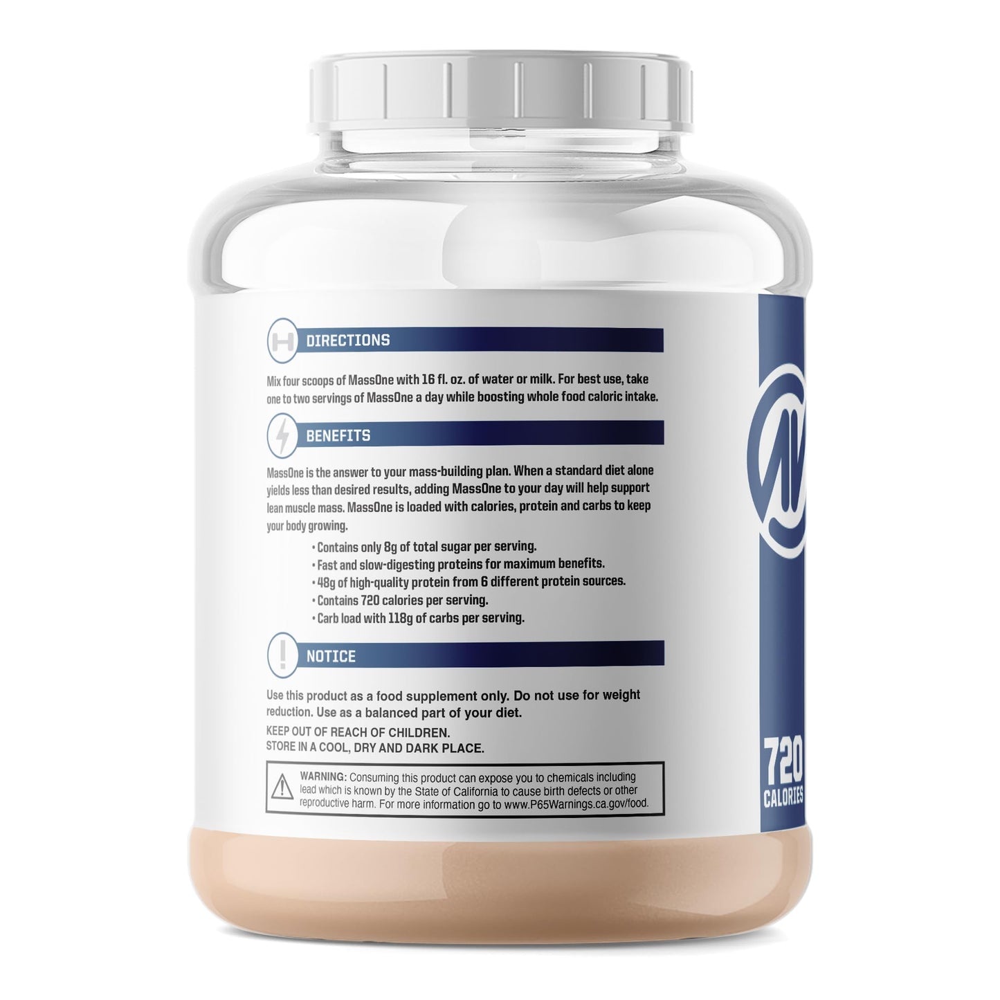 NutraOne Massone Mass Gainer Protein Powder Gain Mass Protein Meal Replacement (Chocolate Peanut Butter - 7 lbs.)