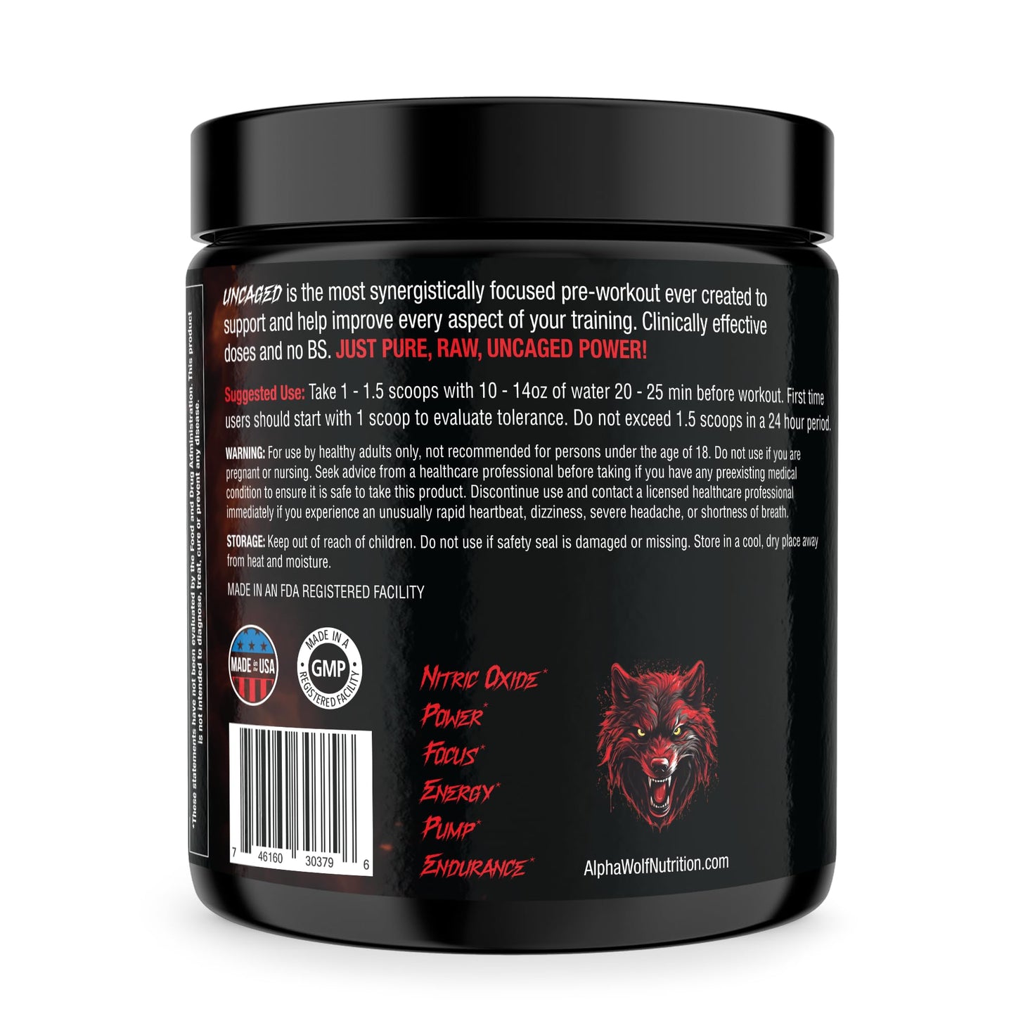 Uncaged Pre-Workout Powder - Intense Energy, Focus & Muscle Pump - Advanced Formula with L-Citrulline, Beta-Alanine, Caffeine - 30 Servings - 16.58oz - Cherry Lime