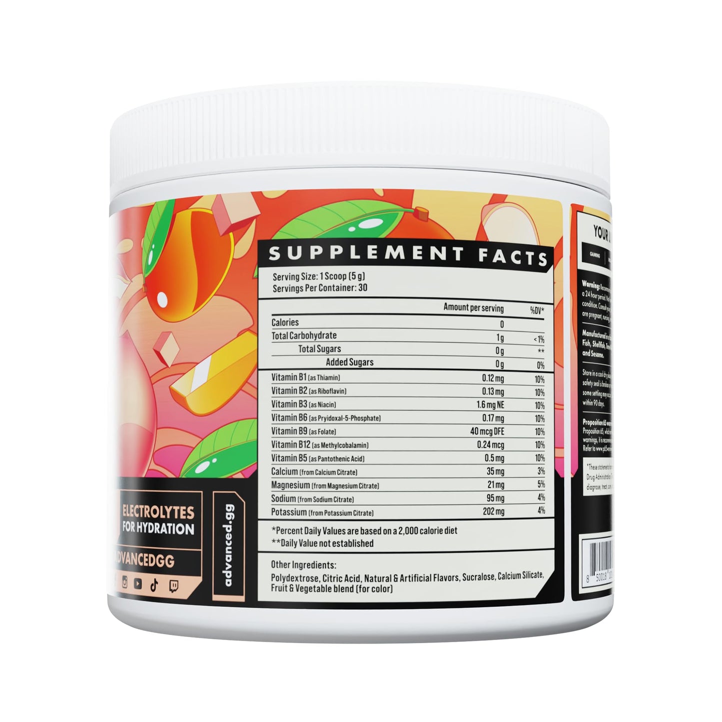 Hydration by Advanced - High-Performance Electrolyte Drink Mix with B Vitamins for All-Day Hydration - Caffeine Free, Zero Calories, Sugar Free, & Keto Friendly - (30 Servings, Peach Mango)