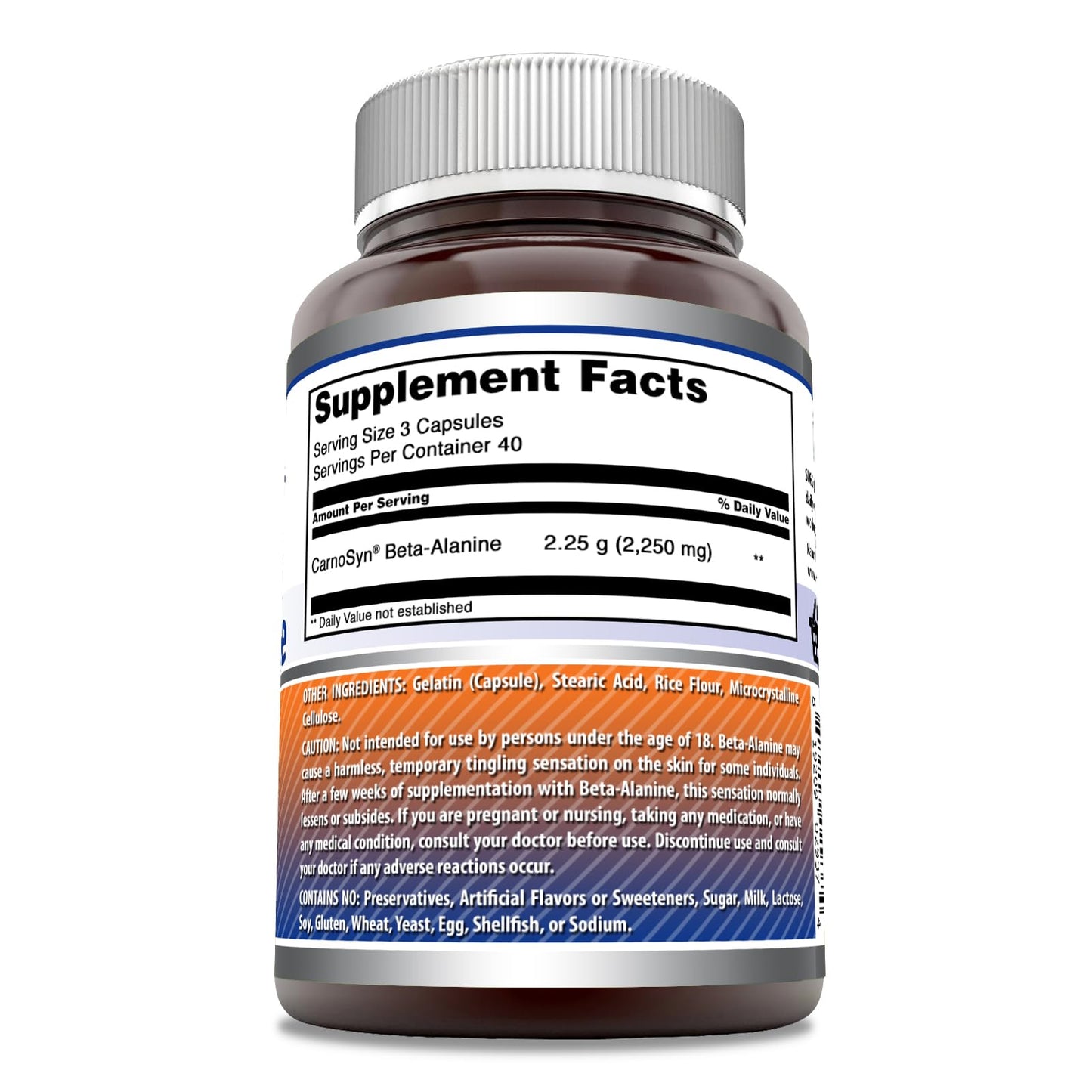 Amazing Formulas Beta Alanine Supplement | 2250 Mg Per Serving | 120 Capsules | Non-GMO | Gluten-Free | Made in USA