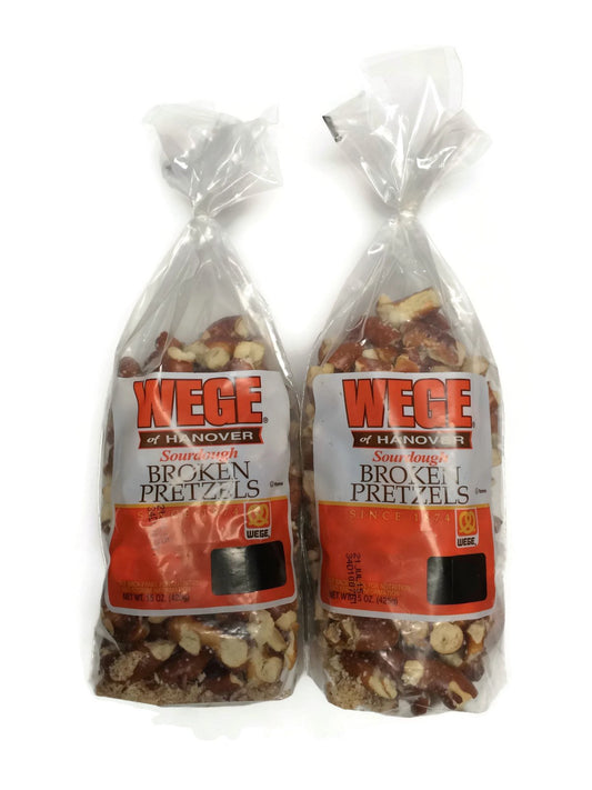 Wege Sourdough Broken Pretzels 15 Oz Bags Pack of 2