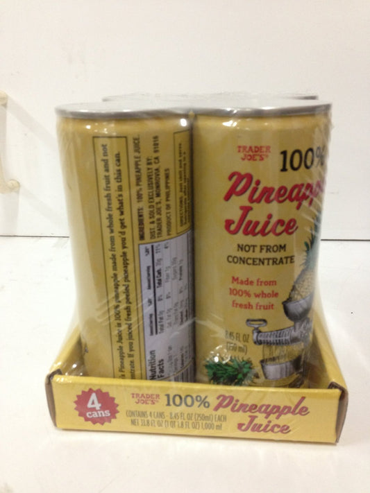 I Pack 4 Cans Trader Joes 100 Pineapple Juice