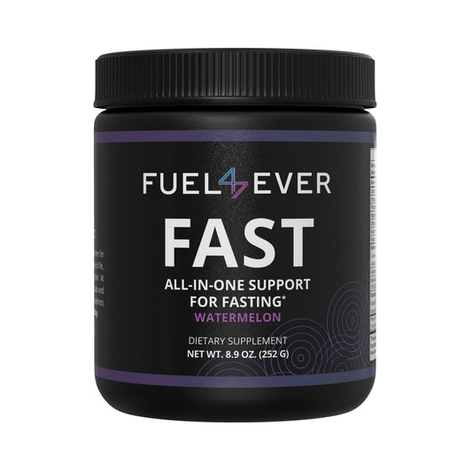 Fuel 4 Ever Fast Fasting Electrolyte Powder | with Creatine, Essential Amino Acids & Green Tea Extract | No Sugar, No Artificial Sweeteners or Ingredients | Watermelon Flavor 30 Servings