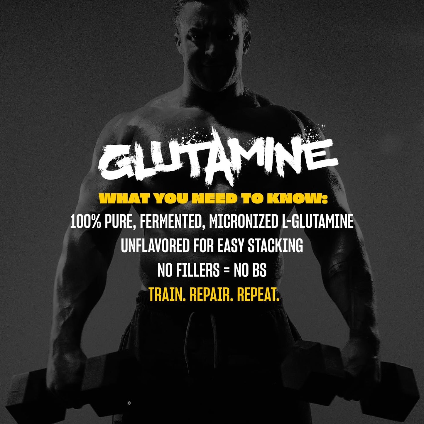 Mutant Glutamine - 100% Pure Workout Supplement to Help Replenish Glutamine Levels for Improved Muscle Repair, Immune and Digestive System Support After Physical Activity - 300 g - Unflavored