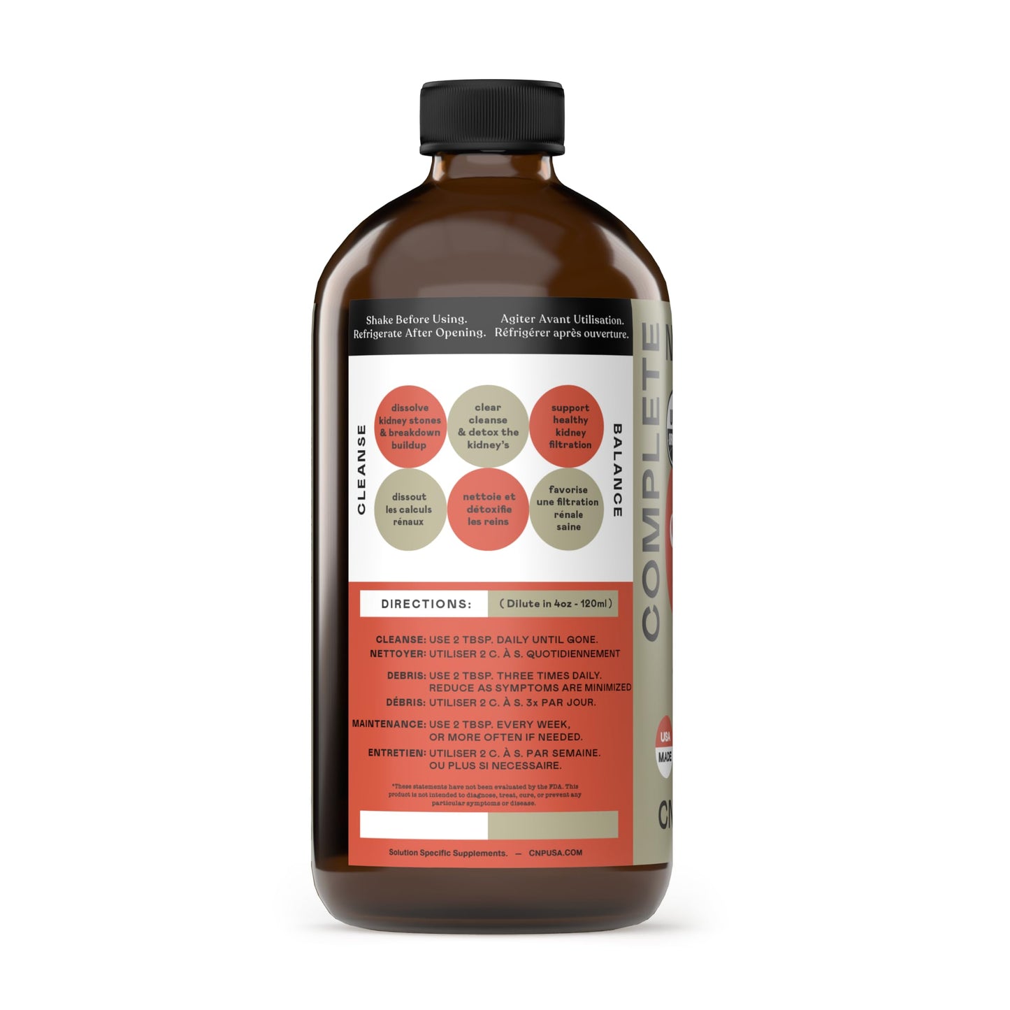 Complete Natural Products Kidney Complete - 16oz Glass Bottle, Kidney Cleanse