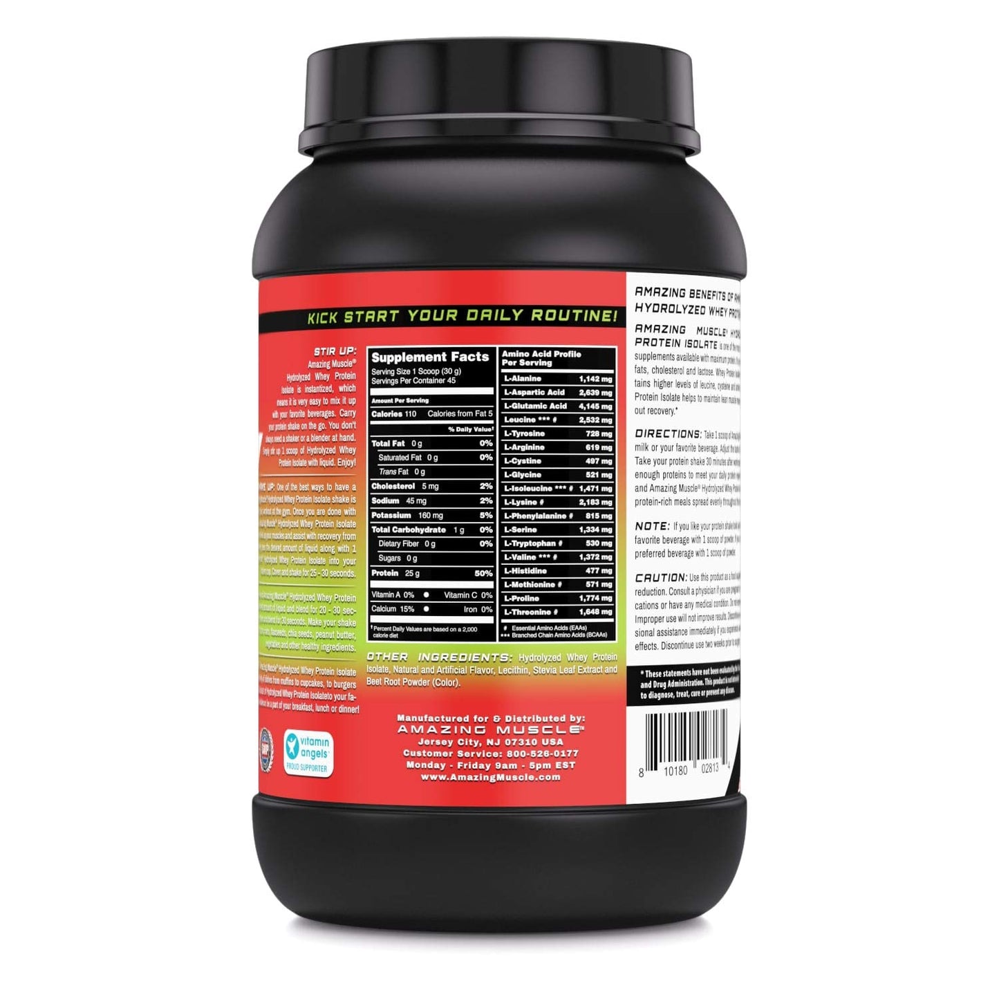 Amazing Muscle Ultra Pure Hydrolyzed Whey Protein Isolate * Supports Lean Muscle Growth & Rapid Recovery (Strawberry)