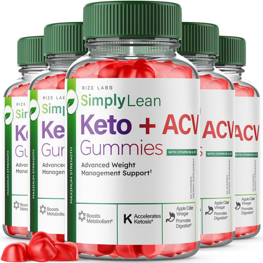 (5 Pack) Simply Lean Keto + ACV Gummies, SimplyLean Keto Gummies for Advanced Weight Loss, SimplyLean Supplement, SimplyLean Maximum Strength Gomitas, SimplyLean Advanced Formula Review (300 Gummies)