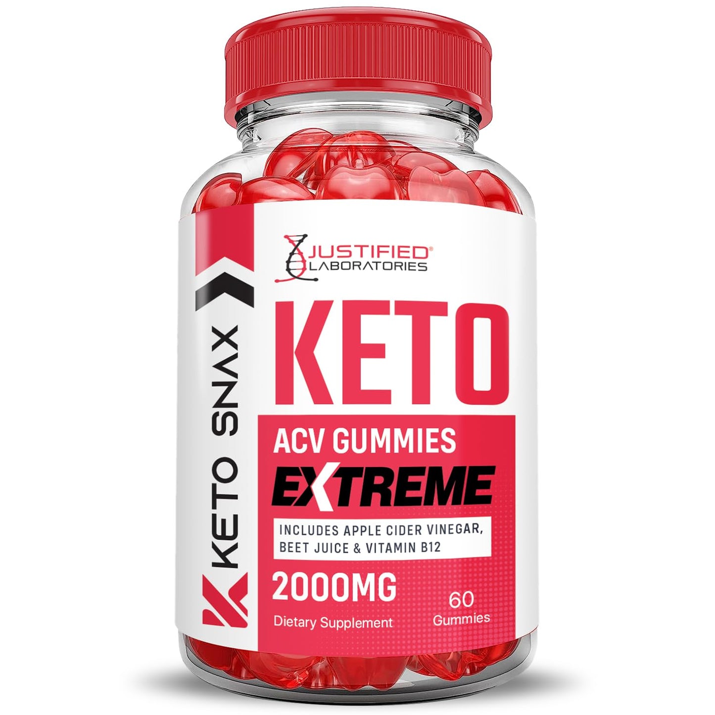 (2 Pack) Keto Snax Keto ACV Gummies Extreme 2000MG Keto Snax Keto Gummies Advanced Formula Apple Cider Vinegar with Pomegranate Beet Juice Powder B12 Vegan Non GMO 120 Gummys