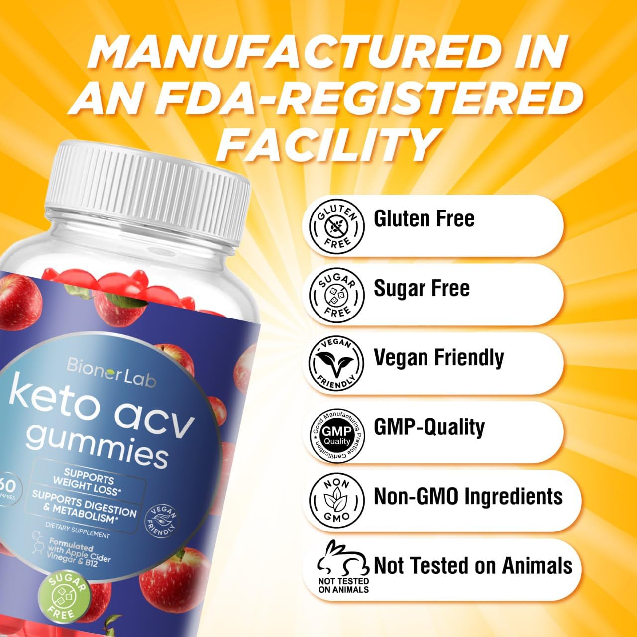 Keto ACV Advanced Weight Loss Gummies - Apple Cider Vinegar Gummy for Belly Fat Burn - Support Metabolism & Digestion Boost - Sugar Free ACV-Keto with B12 B6 to Lose Weight & Ketogenic Diet Management