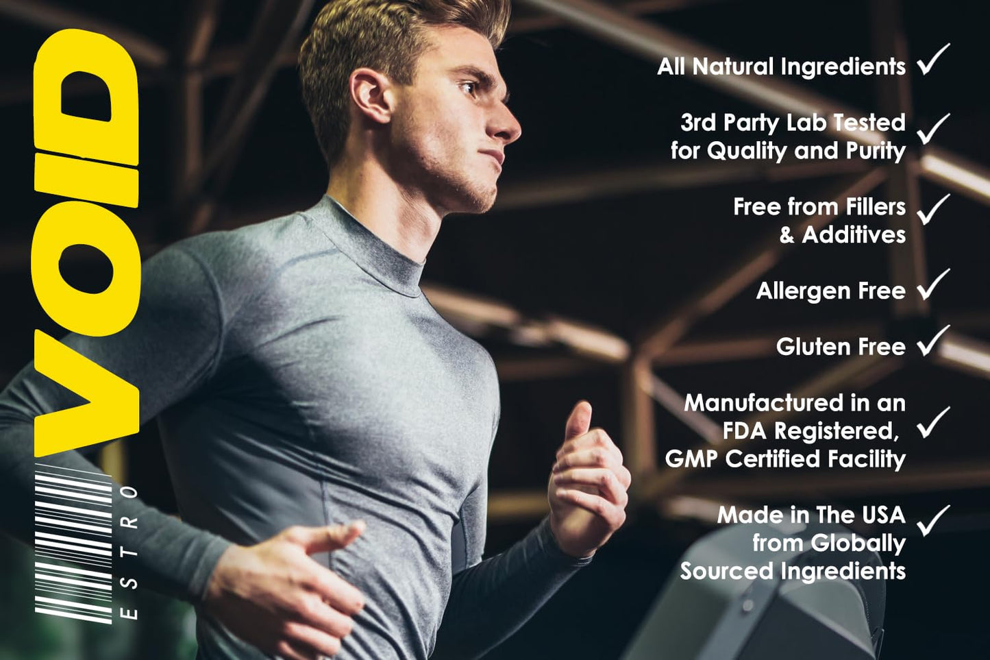 VH Nutrition ESTROVOID | Estrogen Blocker for Men | 1500mg Max Strength Natural Aromatase Inhibitor* W/DIM, Longjack, Ashwagandha, Eleuthero, Cordyceps, Rhodiola, & Panax Ginseng