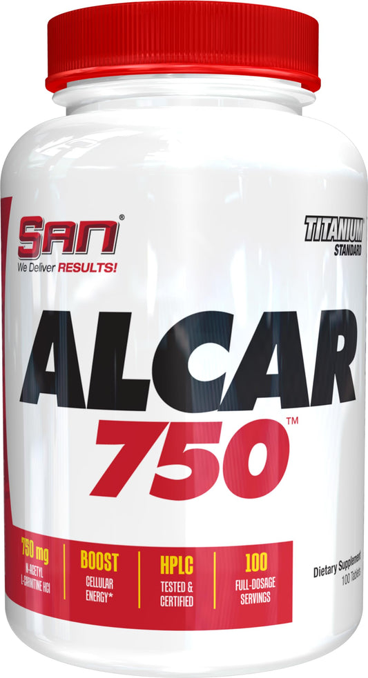 SAN Nutrition Alcar 750 - Pure Acetyl L-Carnitine for Energy, Focus, and Fat Metabolism 100 Servings