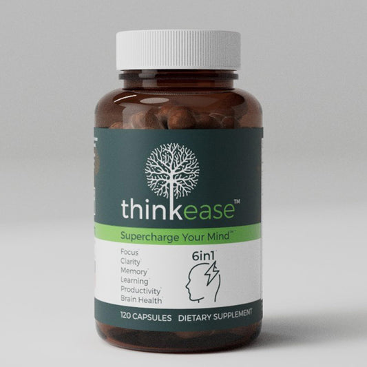 ThinkEase Brain Supplement (120 Capsules) | Memory, Mental Clarity, Focus, Cognitive Performance | Nootropic Supplement with L-Theanine, Acetyl L-Carnitine, Phosphatidylserine, Lion's Mane & More
