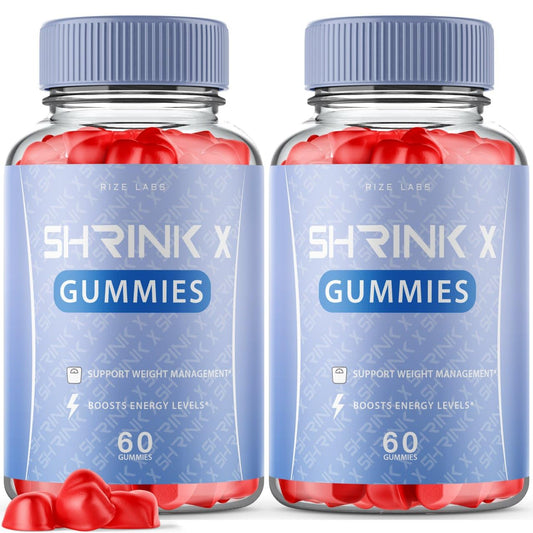 rize labs (2 Pack) Shrink X - Shrink X Gummies Weight Loss, Shrink X Keto ACV Supplement, Keto + ACV Gummy, Shrink X Maximum Strength Belly Fat Gomitas, ShrinkX Gummy Bears Reviews (120 Gummies)