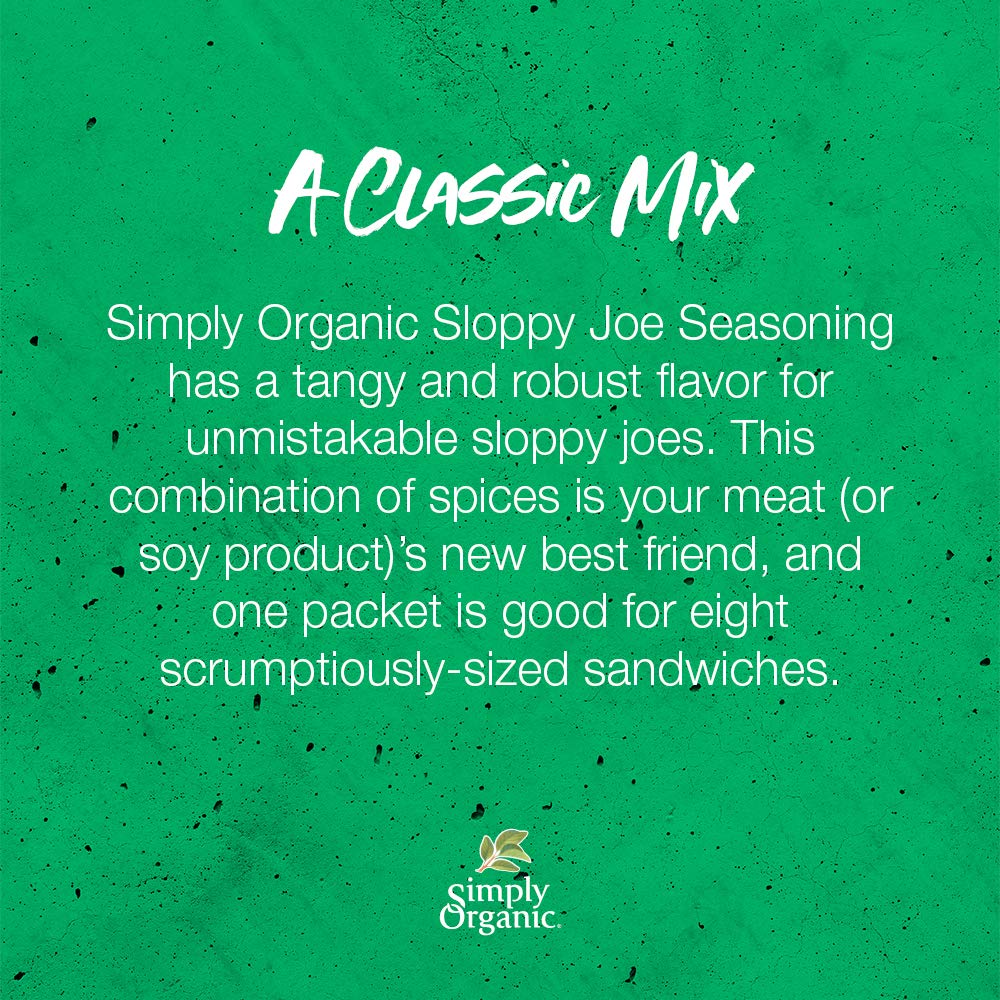 Simply Organic Sloppy Joe Certified Organic GlutenFree  141 oz  Pack of 4