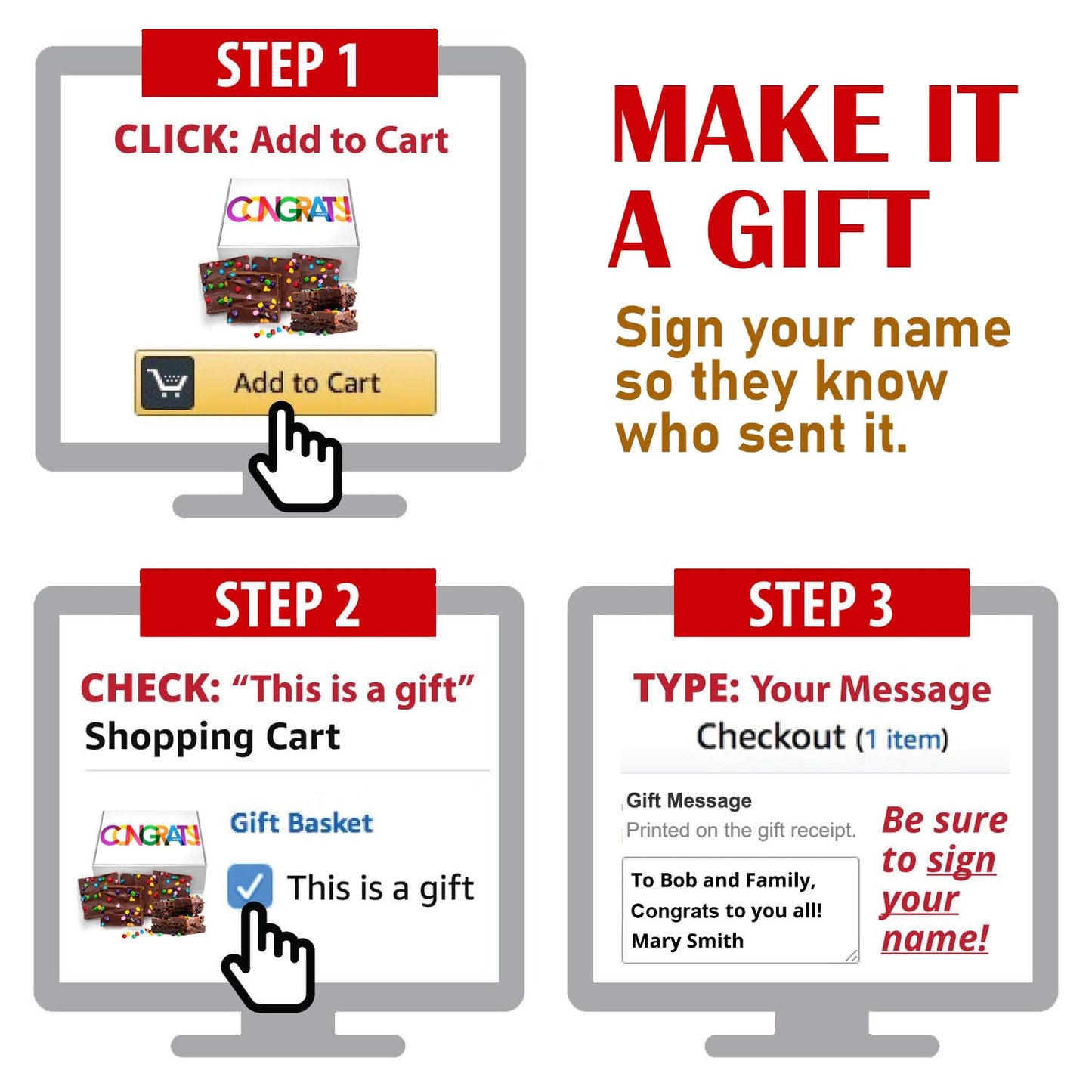 Congrats Gift Basket Chocolate Brownies Congratulations Large Food Gift Individually Wrapped For Men Women Package  Nut Free  Kosher