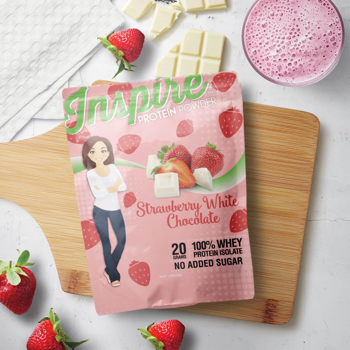 Bariatric Eating Inspire Strawberry White Chocolate 20g Whey Protein Isolate Powder (20 Servings)