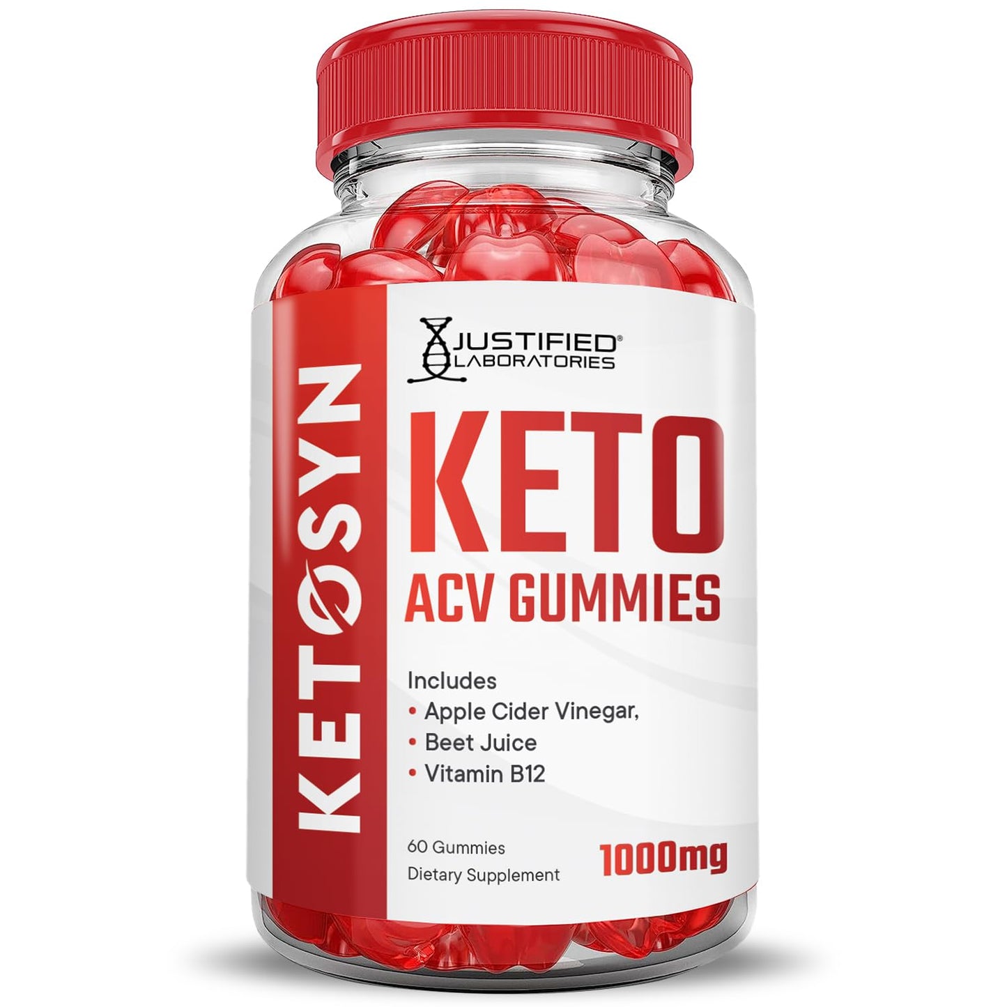 (5 Pack) Ketosyn Keto ACV Gummies Advanced Formula 1000MG Ketosyn Keto Gummies Apple Cider Vinegar Formulated with Pomegranate Beet Juice Powder B12 Vegan Non GMO 300 Gummys