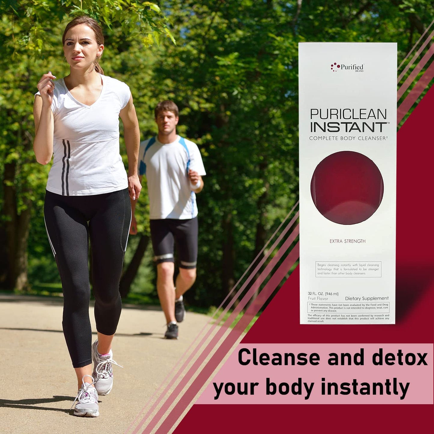 Wellgenix Puriclean Instant Complete Body Cleanser, 32 Fl Oz Fruit Punch, Premium Extra Strength Herbal Cleanse Detox Drink (2 Pack)