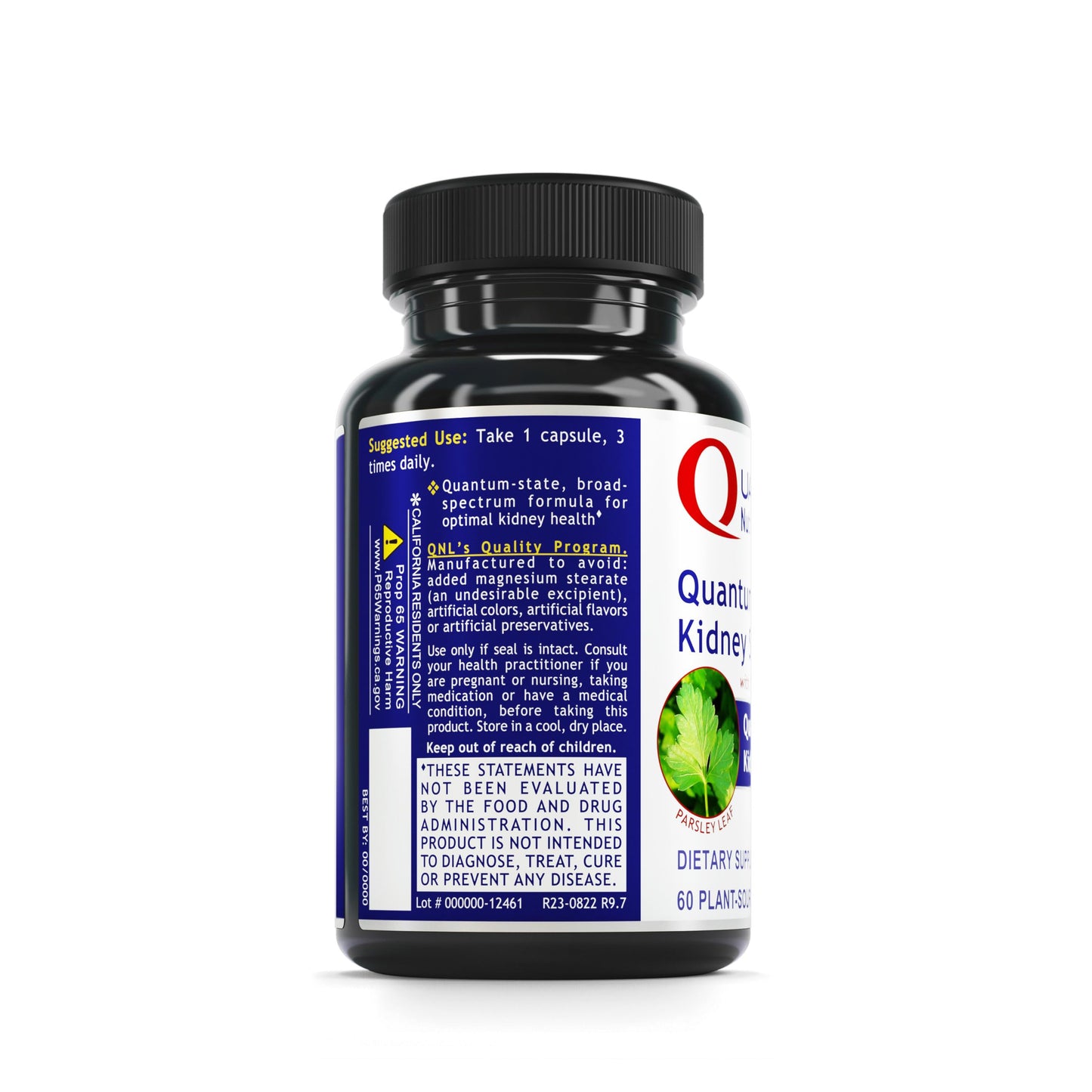 Quantum Nutrition Labs Kidney Support - Kidney Health Supplement, Kidney Support Supplement, Kidney Vitamins for Men and Women with Cranberry, Rhodiola Rosea, and Parsley - 60 Vegetarian Capsules
