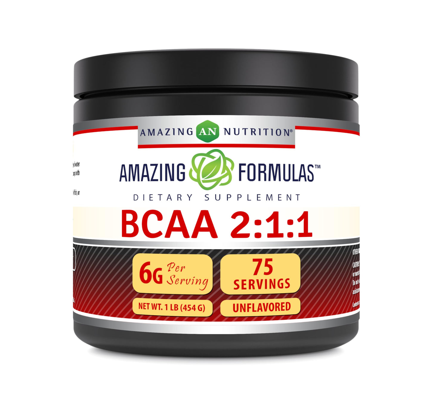 Amazing Formulas BCAA 2:1:1 Powder | 75 Servings | 6 Grams Per Serving | 1 Lb Unflavored Supplement | Made in USA
