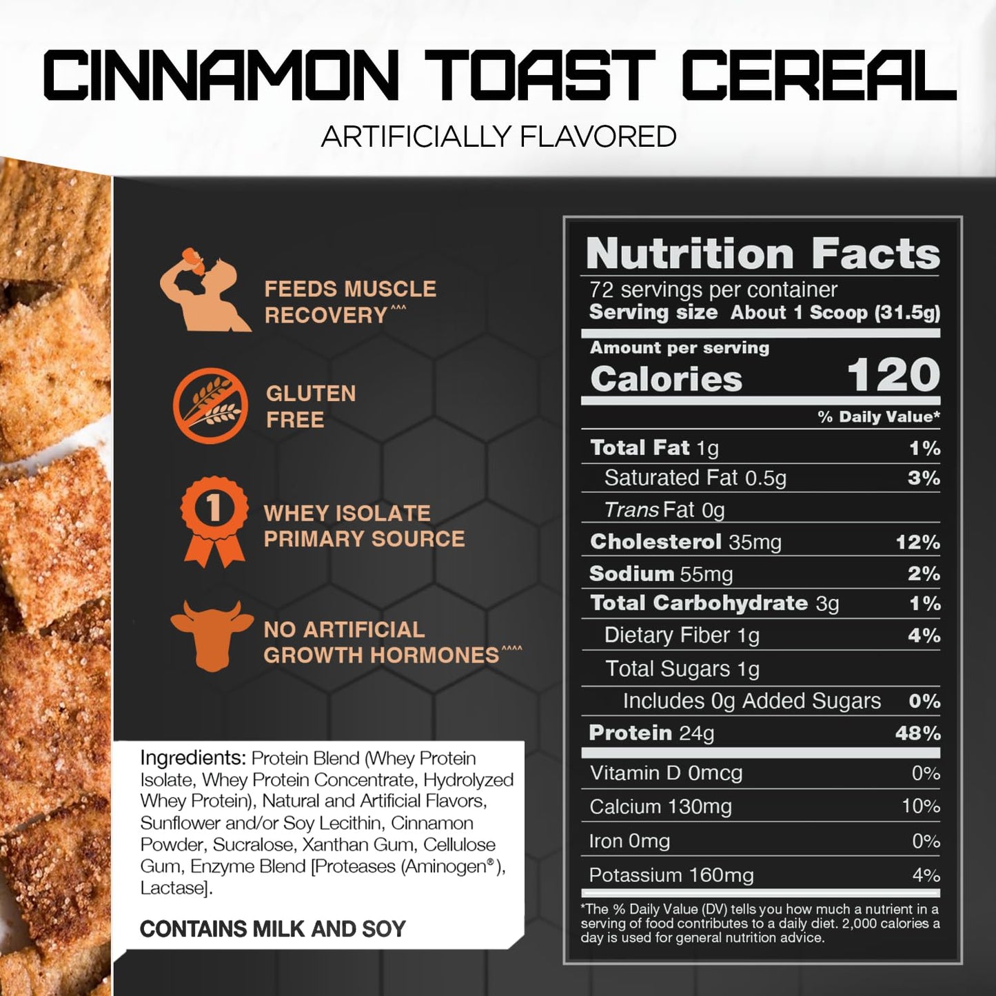 Rival Nutrition Rival Whey - Cinnamon Toast Cereal,5lbs