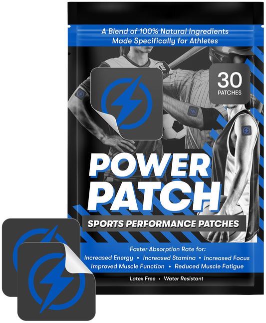 MY POWER PATCH Sports Performance Patches, Vitamin Patch for Increased Energy, Stamina, Focus, Improved Muscle Function, Reduced Muscle Fatigue, with Botanicals, 30 Pack, for Optimal Athletic Results