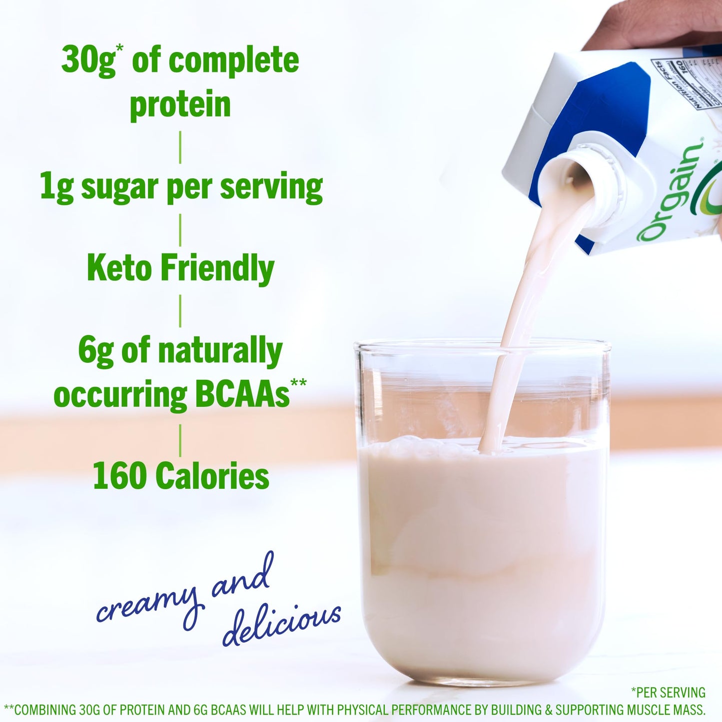 Orgain 30g High Protein Shake, Dairy Isolate Milk Protein, Vanilla Bean, 6g BCAAs, 1g Sugar Per Serving, Meal Replacement, Ready to Drink, Keto Friendly, Gluten-Free 11 Fl Oz (Pack of 12)