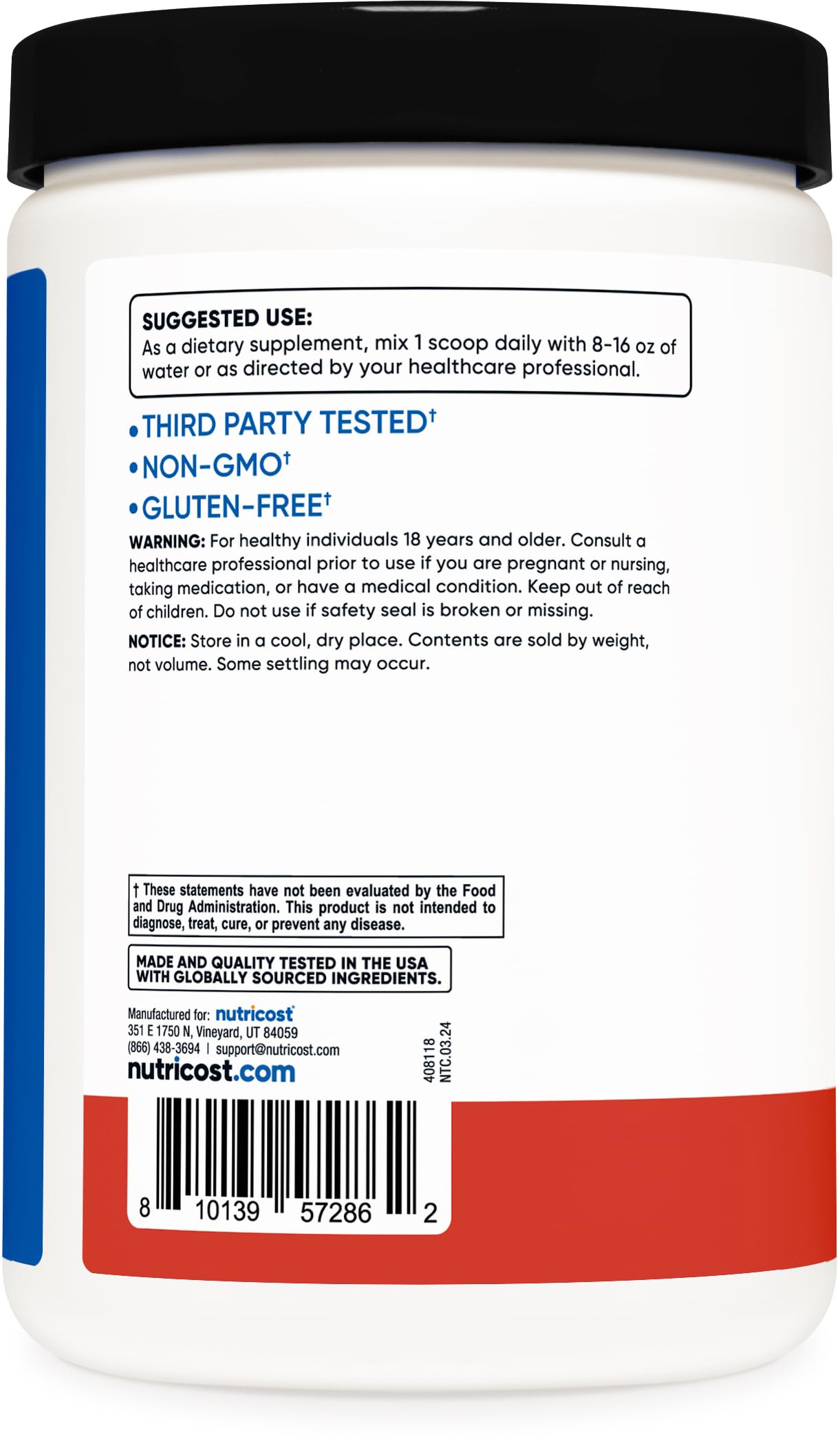 Nutricost BCAA + Hydration Powder (Tropical Punch) 30 Servings - Branched Chain Amino Acids with Hydration Complex - Gluten-Free, Non-GMO