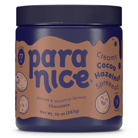 Paranice  Creamy Cocoa Hazelnut Spread  77 Almond and Hazelnut  Sugar Free  Keto and Vegan  Gluten Free  Dairy Free  Palm Oil Free  Erythritol Free  10 Oz  Pack of 1